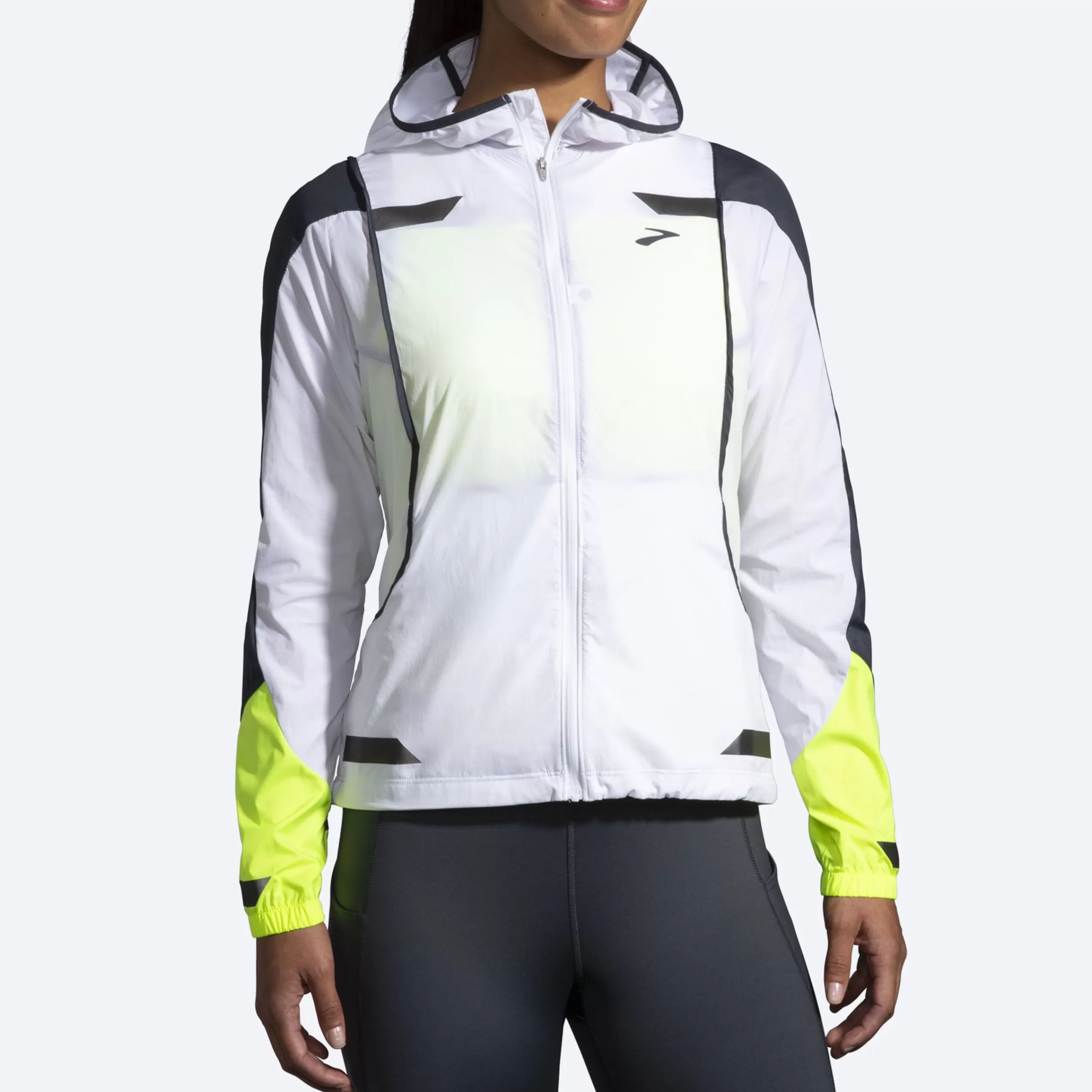 Women Brooks Running Run Visible Convertible Jacket